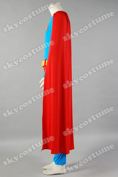 Superman cosplay Christopher Reeve Cape Jumpsuit Adult Cosplay Costume Full Set