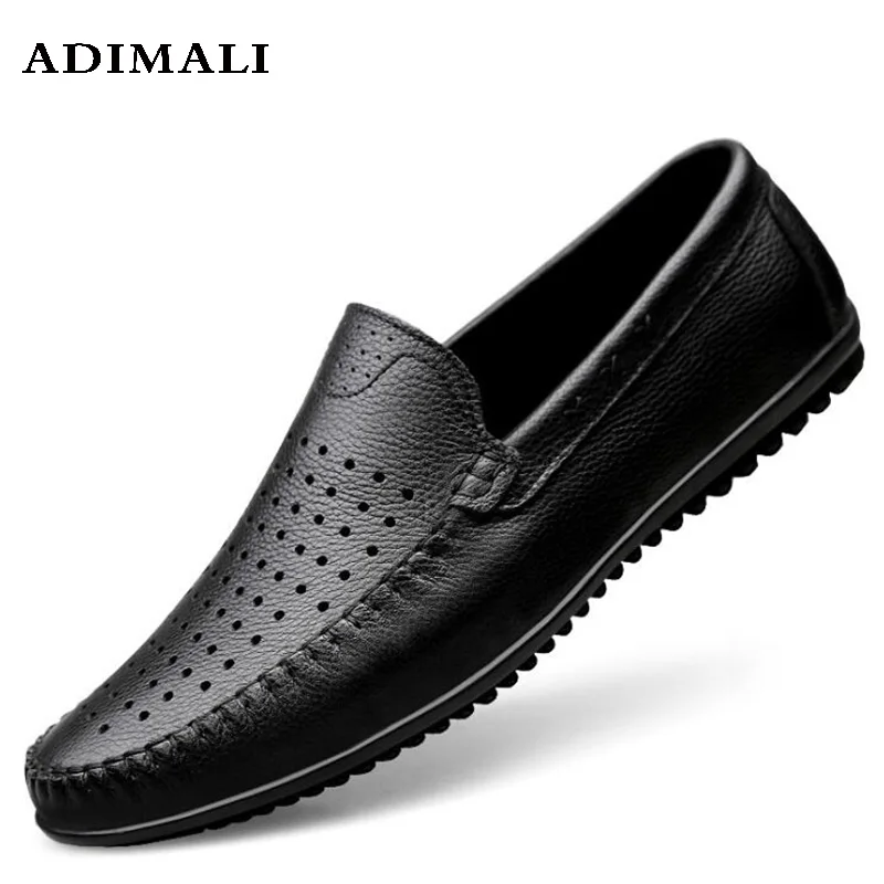 

Top Quality Fashion Light Weight Men Shoes Split Leather Casual Shoes Men Plus Size Comfortable Men Flats Slip On Driving shoes