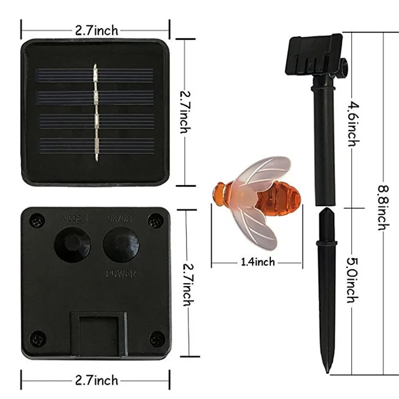 Светодиодный светильник на солнечной батарее 5 м 20 светодиодный декоративный Сказочный светильник с милой Пчелой для улицы, свадьбы, сада, патио, вечерние и т. д