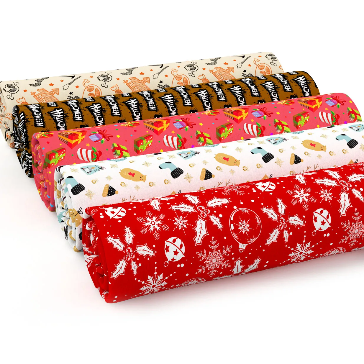 

20"*58'' 50*145cm Halloween Christmas Series Printed 100% Cotton Fabric,DIY Handmade Materials For Making Clothes Crafts,1Yc4541
