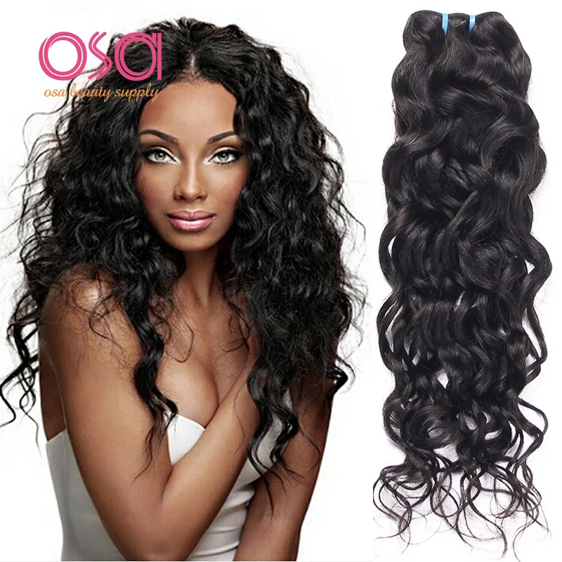 Raw Indian Virgin Hair 4Bundles Indian Water Wave Ocean ...