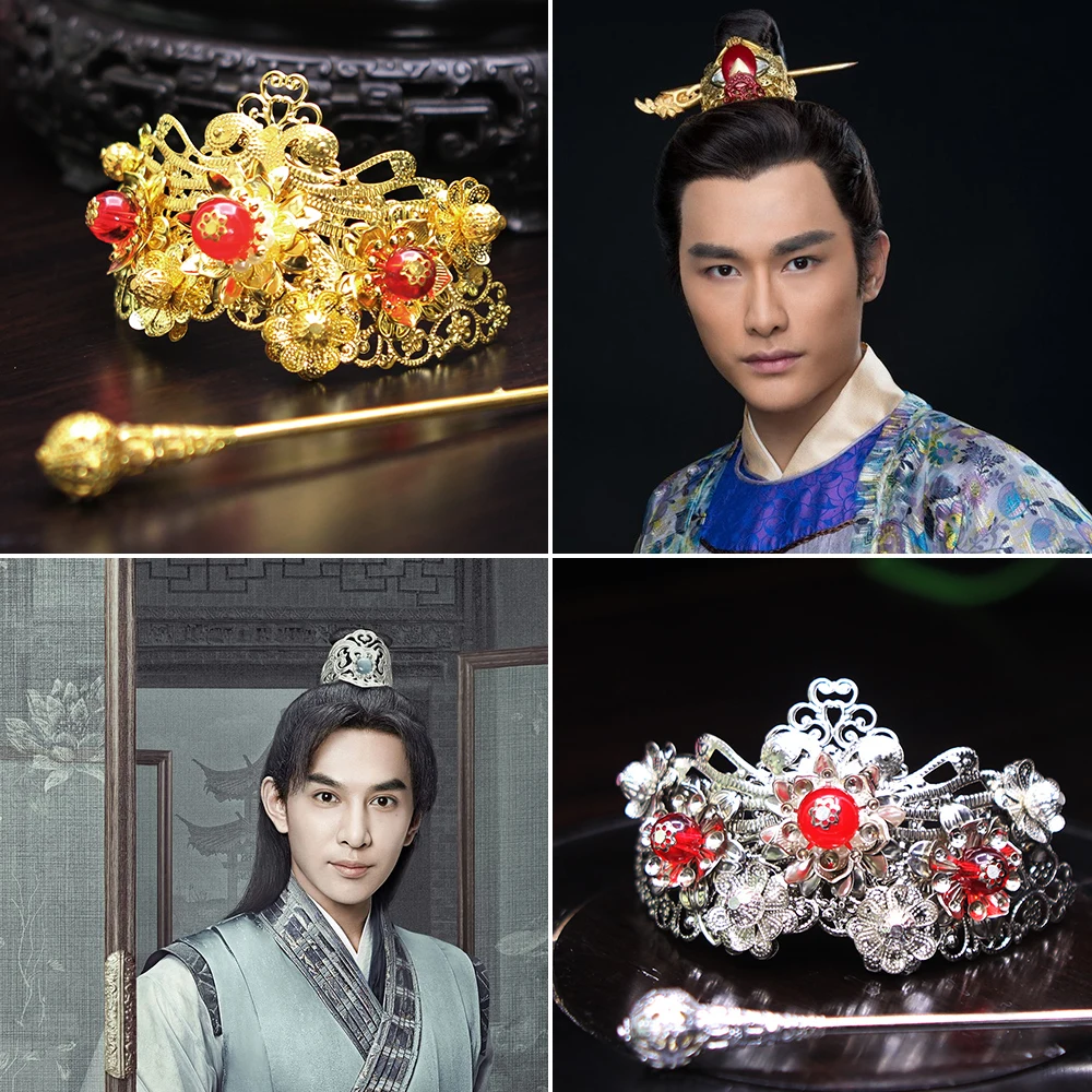 Many Designs Male Hair Tiara Prince Emperor Scholar Head Piece Tiara Hanfu Cosplay Hair Crown Piece Hair Stick chinese yinni pad chinese calligraphy brushes pen ink stick chinese painting calligraphy writing brush the scholar s four jewels