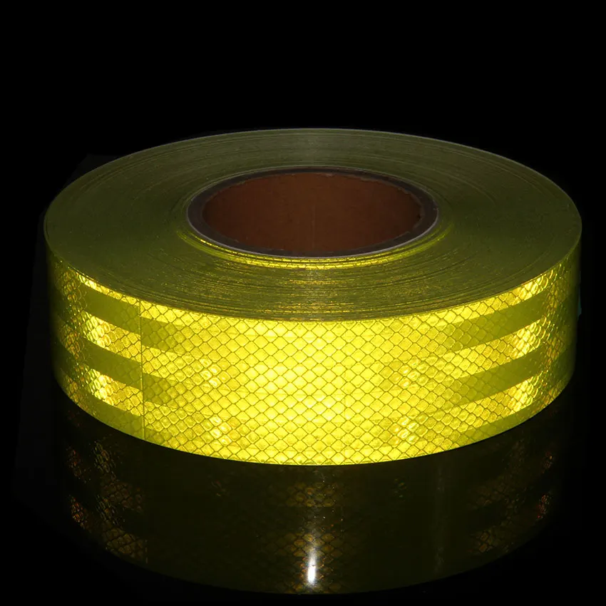 5CMX300CM Self adhesive Fluorescent Strip Prismatic Reflective Tape