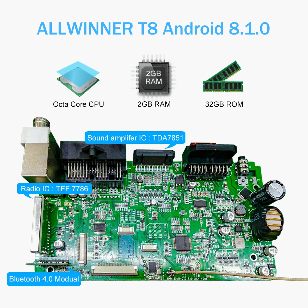 Best Bonroad 801A8D5 T8 Android 8.1.0 Car DVD Video Player For Caddy CC EOS Golf Jetta Passat Polo Scirocco Tiguan For Skoda For Seat 3