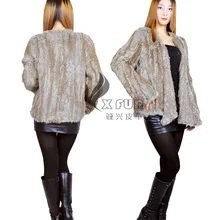 CX-G-A-89 Высококачественная Женская последняя Повседневная стильная модная трикотажная куртка из натурального меха кролика