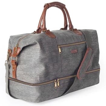 

Mealivos Canvas Travel Tote Luggage Men's Weekender Duffle Bag with Shoe compartment