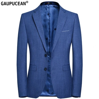 

Slim Easy Care Anti-shrink Man Suit Jacket Quality Fashion Male Formal Business Two Buttons Single Breasted Blue Men Blazer