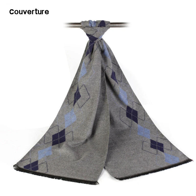 New designer Plaid Scarf Man Winter warm Brand Scarf Men Fashion silk cashmere Shawl Bussiness Casual Scarves mens red scarf