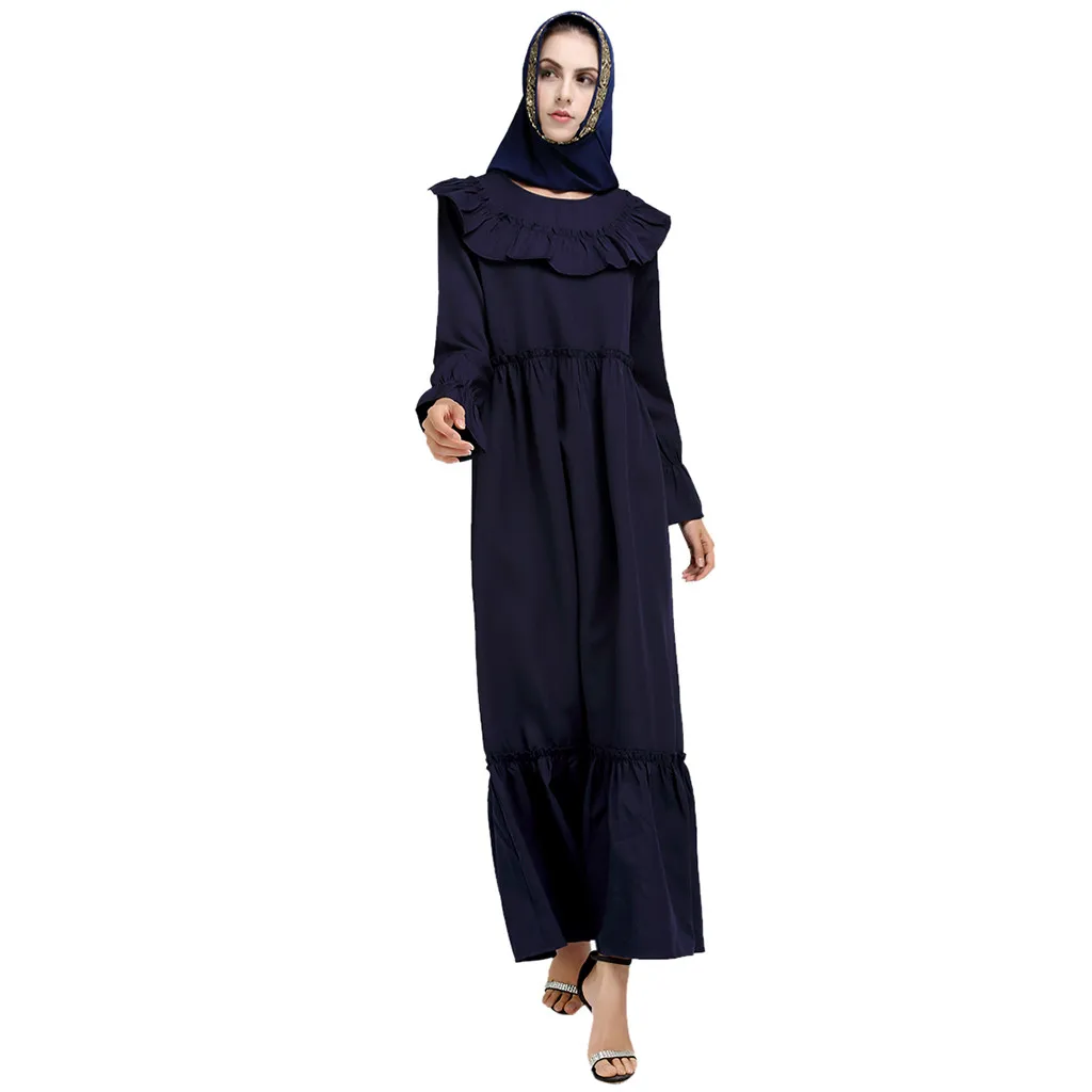Muslim Dress vestidos Summer Print Trumpet Sleeve Clothing Embroidery Elegant Swing Dress Summer Ramadan Tunic ropa arabe mujer
