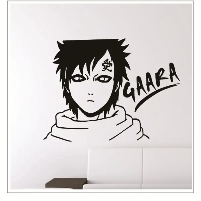 NARUTO Gaara comics and animation Sticker Logo Decal  Vinyl Wall Decals Pegatina Quadro Parede Decor Mural  Sticker 2