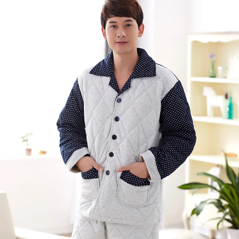 2018 men warm winter overalls , winter quilted pajamas ,knitting