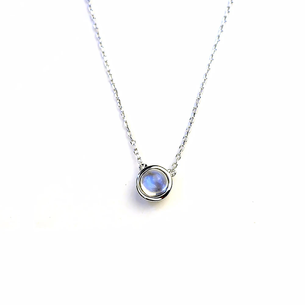 

Natural Crystal Pendant Moonstone Pendant Necklaces 925 Sterling Silver Chain Necklace for Women Gifts Luxury Jewelry
