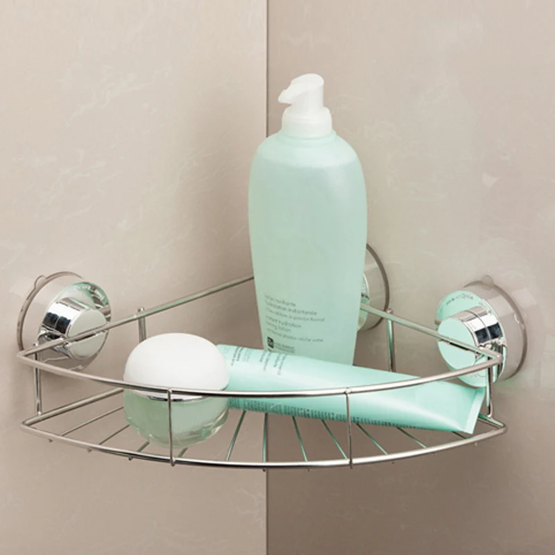 

Storage Basket Caddy Shelf Suction Cup Stainless Steel Kitchen Bathroom Shower Supplies Hot Sale