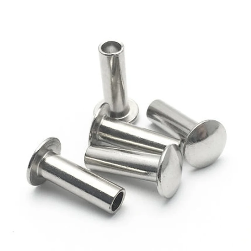 

10pcs M6 304 stainless steel flat round head semi-tubular rivet Hollow nail GB873 4mm-30mm Length
