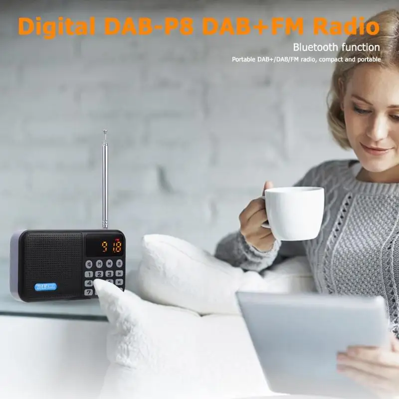 Цифровой DAB-P8 DAB+ fm-радиоприемник приемник W/Bluetooth стерео динамик музыкальный плеер открытый fm-приемник для подарка