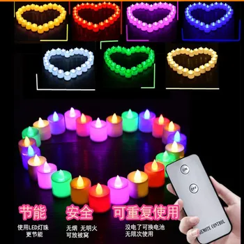 

Reusable Energy-saving Remote LED Candle Wedding Valentine's Day Marriage Proposal Flickering Flameless Led Electronic Battery