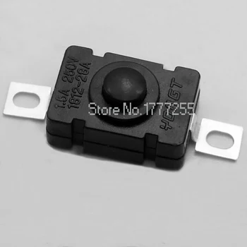 

100pcs 18*12MM 2Pin Black Mini Push Button Switch for Electric Torch DC 250V 1.5A 2P On-Off Flashlight Switchs with Pinhole