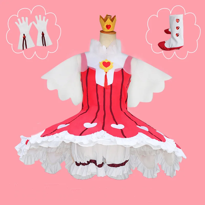 

Cardcaptor Sakura: Clear Card Kinomoto Sakura OP2 Rose Heart Battle Dress Uniform Japanese Anime Halloween Cosplay Costume