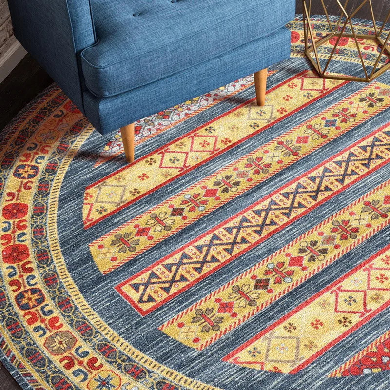 Нескользящий коврик для дома Роскошный Ретро в виде кофейного столика, Круглый напольные коврики детская комната гостиная спальня полная прикроватная подвесная корзина ковер