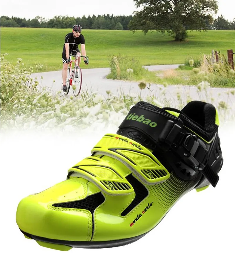 Tiebao zapatos de ciclismo de carretera añadir juego de pedal zapatillas de deporte para hombre bicicleta ligera bicicleta de carretera profesional zapatos de ciclo giratorio