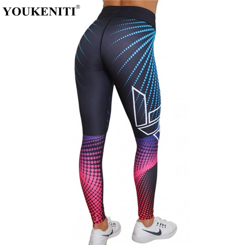 YOUKENITI Brand 3D Print GYM Leggings Women Elastic Pant Sexy Hip Push ...