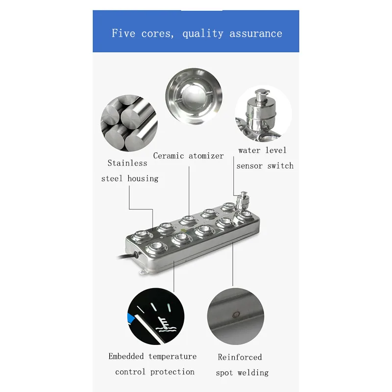 Бассейн fogger, промышленный увлажнитель, ультразвуковая распылительная головка, десять распылительных пластин