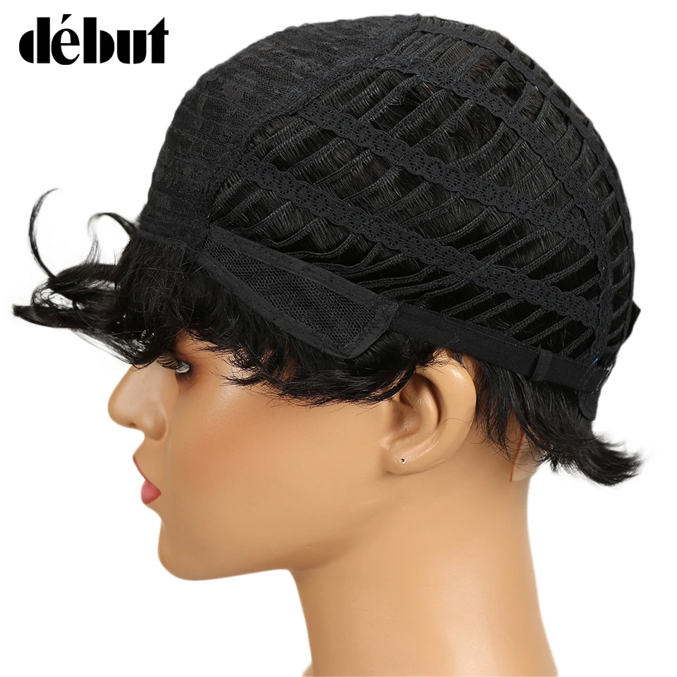 Дебютные парики для черных женщин Омбре человеческие волосы парик короткие влажные и волнистые человеческие волосы парики Remy человеческие парики