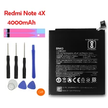 Сменный аккумулятор BN43 для Xiaomi Redmi Note 4X реальная емкость 4000mAh литий-ионный аккумулятор для телефона+ инструмент