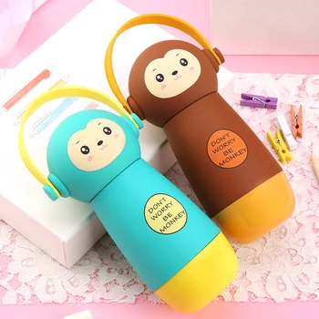 

260ml Cute monkey stainless steel of male and female students creative lovers children portable water glass bottle