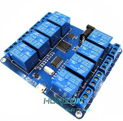 

MICRO USB 8-channel RELAY MODULE 5V 10A Driver-free PC USB Control