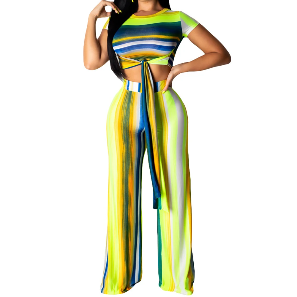 Summer Female Elegant Retro Jumpsuit Trousers Women Vintage Casual Two Pieces Sets O Neck Short Top+Loose Pants Puls Size XXL Summer Female Elegant Retro Jumpsuit Trousers Women Vintage Casual Two Pieces Sets O Neck Short Top+Loose Pants Puls Size XXL