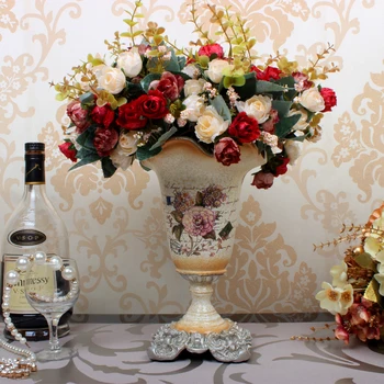 

Continental retro pastoral small living room decoration flower vase resin crafts