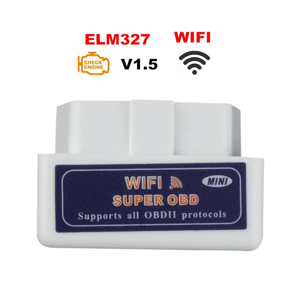 Горячие Мини ELM327 Bluetooth/Wifi V1.5/V2.1 OBD2 OBDII считыватель кодов ELM 327 Bluetooth Wifi для Android/IOS работа дизель J25C27