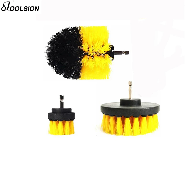3 pieces Brush Drill Brush Clean for Bathroom Surfaces Tub Shower Tile Grout Cordless Power Scrub Cleaning Kit