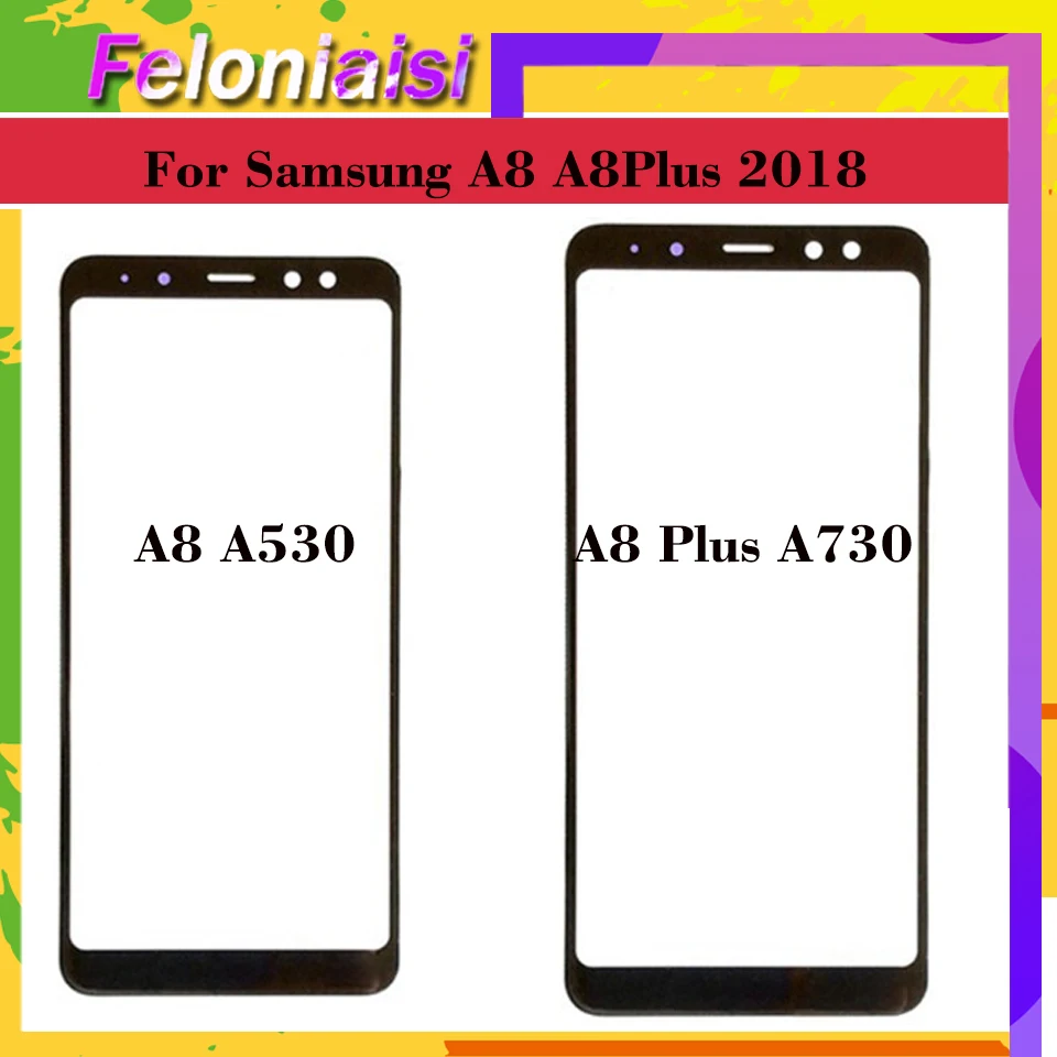 

For Samsung Galaxy A8 2018 A530 A530F SM-A530F A530N A8+ Plus A730F A730 Touch Screen Front Panel Glass Lens Front Outer