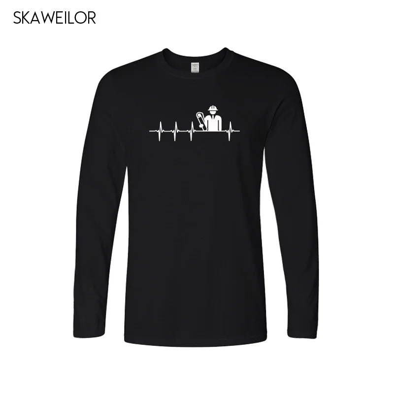 

Architect Job Heartbeat Love T-shirts Men 2018 Spring New Fashion Full Sleeve T Shirts Casual Funny Print Tops