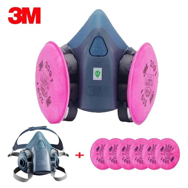 3M 7502 2091 P100 Industry Work Mask 7 In 1 Suit Paint Dust Mask Respirator Spray Dust Respirator Fliters