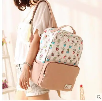 

Small fresh student bag canvas shoulder bag Korean version of the British college wind travel backpack