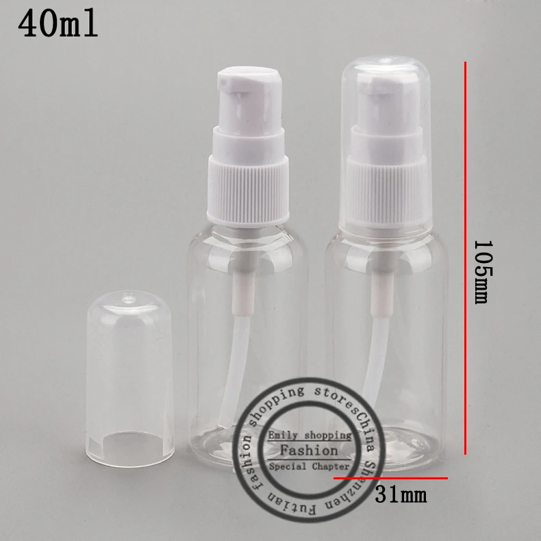 

50pcs,40ml Travel Size Empty Hand Sanitizer Bottle Refillable Mini Perfume Bottle Plastic Pump Shampoo Sample Small Bottle