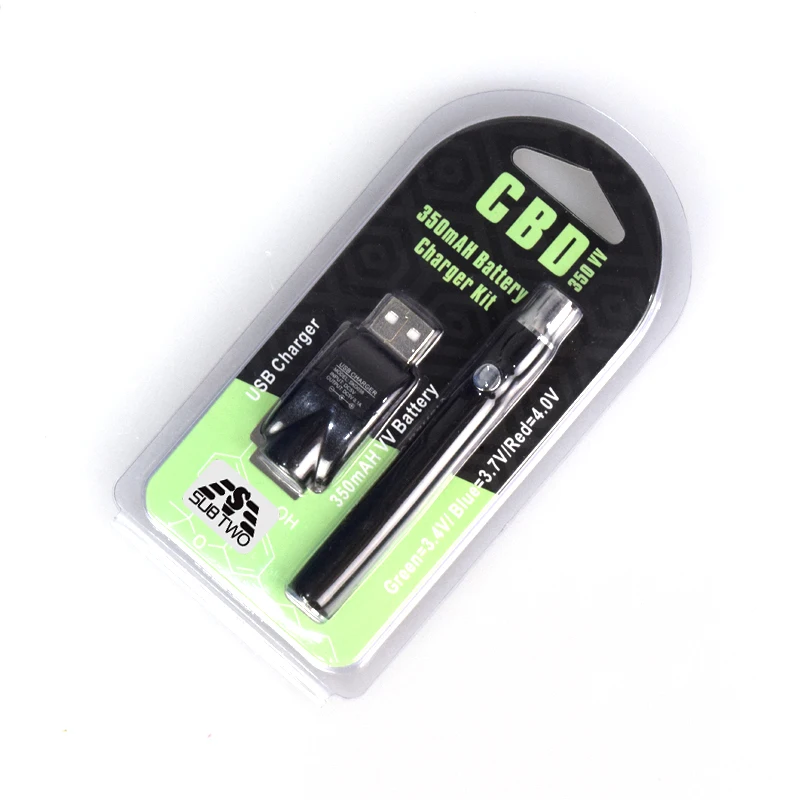 Более популярные продукты 30 шт./лот CBD vape pen 350 мАч Preheat батарея с 4 вида цветов