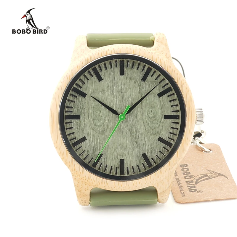 2017 Luxury BOBO BIRD Brand Bamboo Watches Silicone Strap Men and Women Wooden Writwatches Relogio Masculino