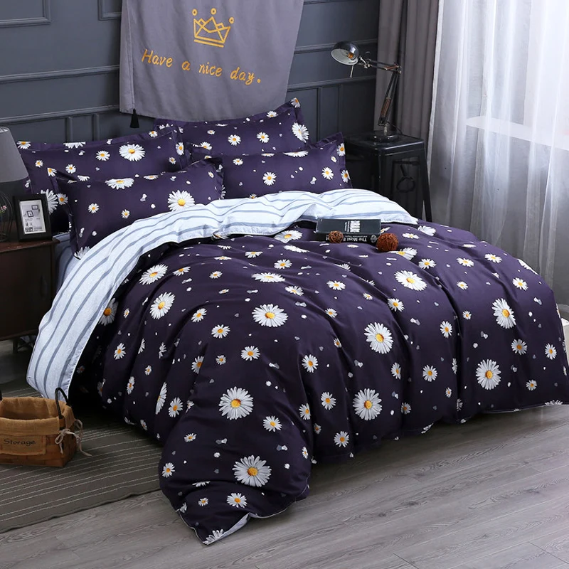 

Home Duvet Cover Set Bed Linens Pillowcase Flower Star 4pcs Bedding Bed Family Set Bedding Twin Full Queen Super King 5 size