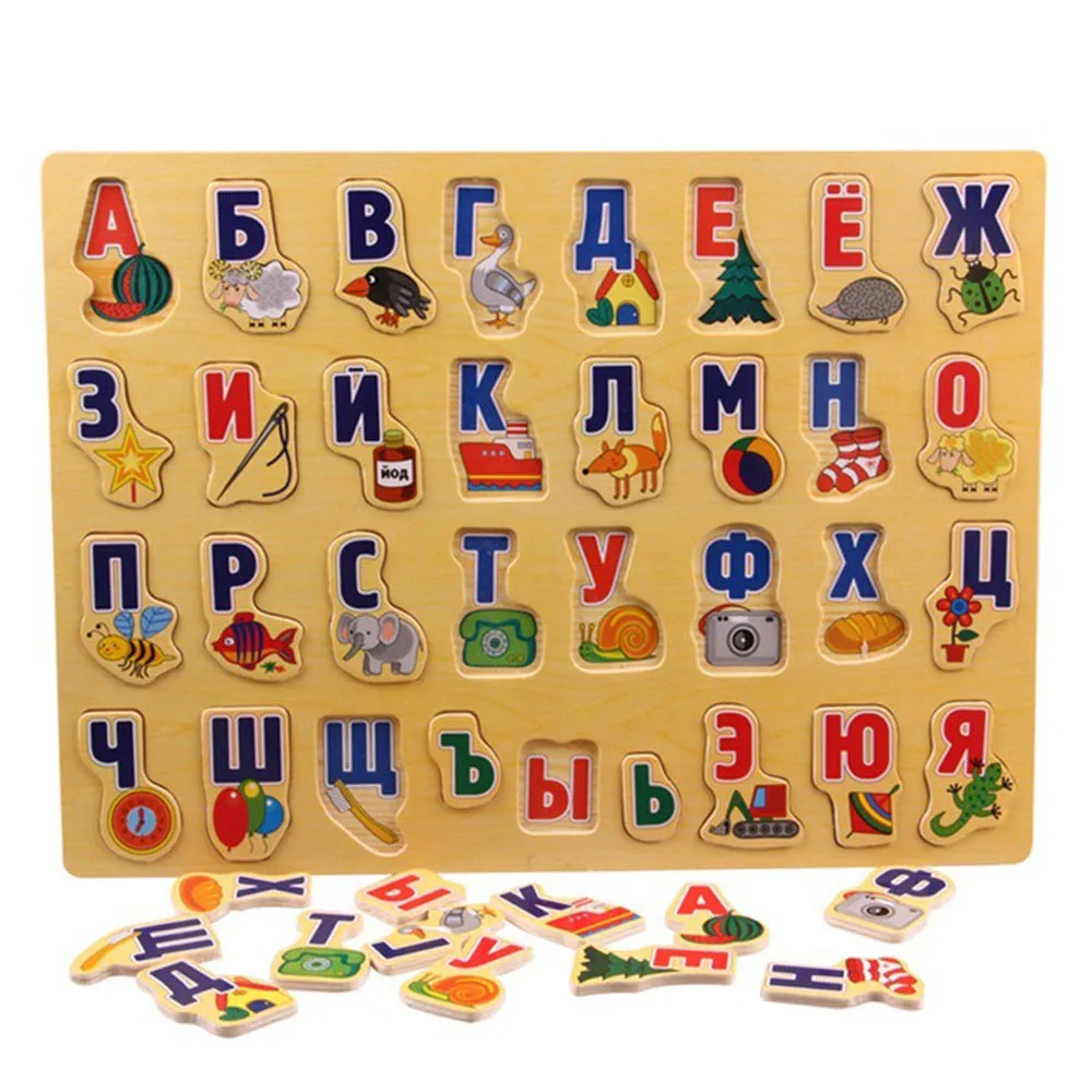 

Russian Pinyin Alphabet Puzzle Toy Early Learning Toy Memory Alphabet Puzzle for Children