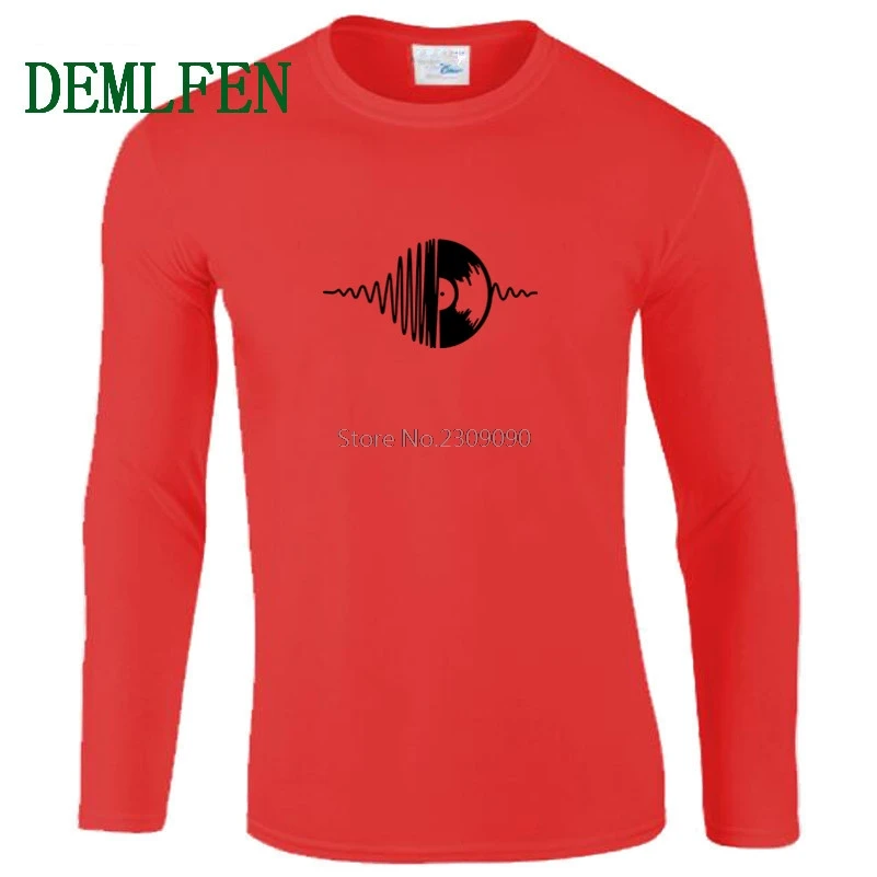 Red Новые модные красивые DJ футболки музыка хип-хоп рубашка Футболки-топы Harajuku уличная Для мужчин хлопок o-образным вырезом футболка с длинным рукавом - Цвет: Red