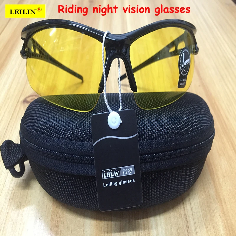 

LEILIN yellow Night vision cycling glasses fashion Lightweight movement protection glasses Anti-shock Anti-UV goggles