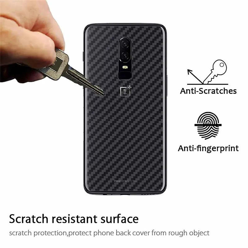Ascromy For One Plus 5T Back Protection 3D Transparent Mobile Phone Carbon Fiber Back Cover Protector Film For OnePlus 6 5 Rear (5)