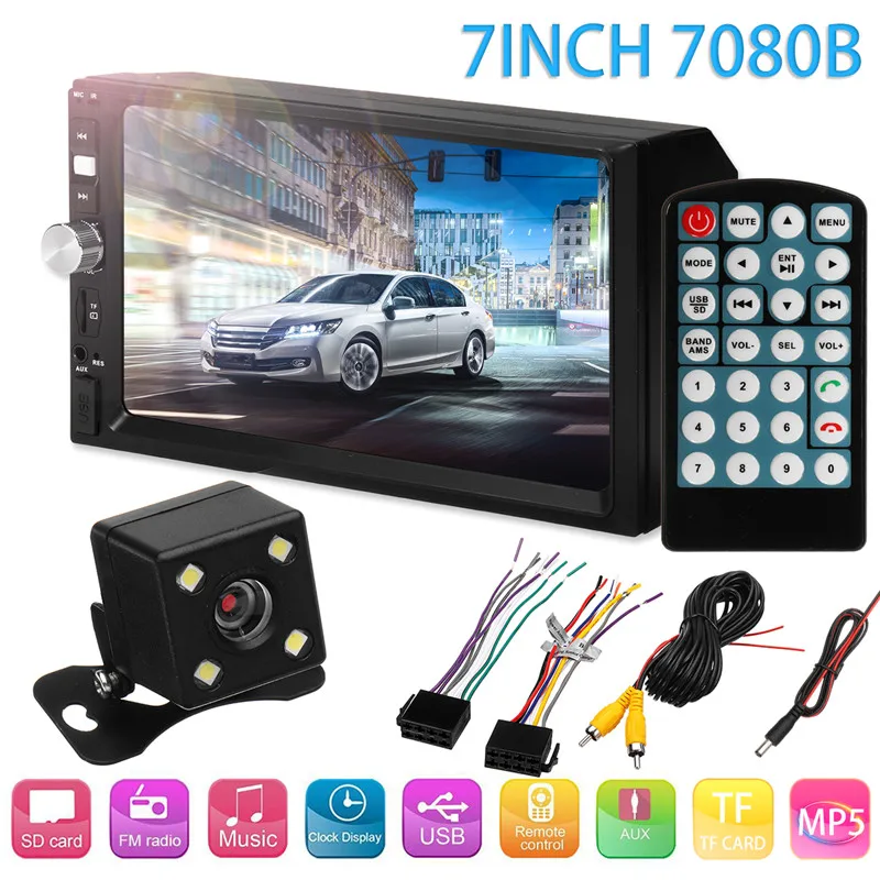 7inch 2 Din Car Video Player 7080B bluetooth AUX/USB/FM Remote Control
