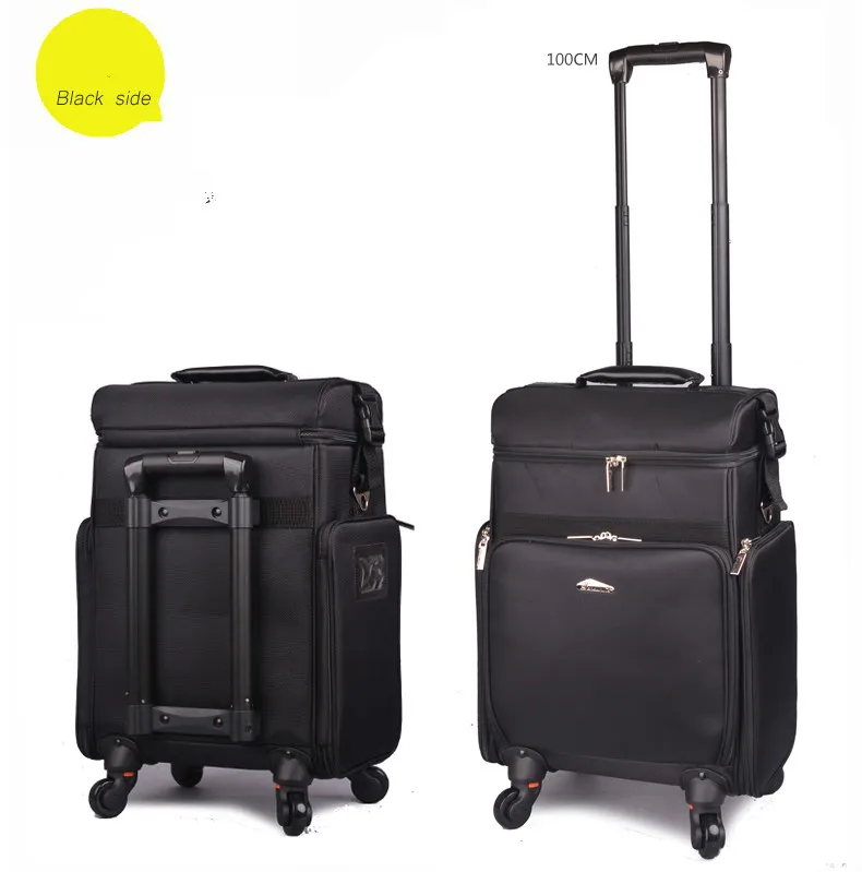 2017 New Type Large Professional Portable Canvas Beauty Case Trolley 2017 New Type Large Professional Portable Canvas Beauty Case Trolley Caster Makeup Nail Bag Cosmetic Box In Bags Cases From