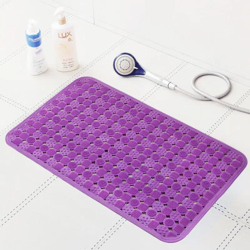 dark purple Модный Резиновый коврик для ванной ковер нескользящий кухонный коврик напольный коврик Wc ковер Tapis Salle De Bain украшение для дома 4 размера - Цвет: dark purple