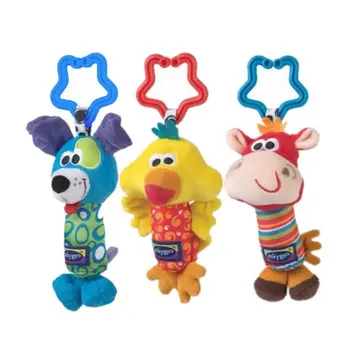 

2017 New Kids Baby Lovely Soft Animal Handbell Rattles Handle Stroller Development Toy Baby Rattles Bed Bell Stroller Toys